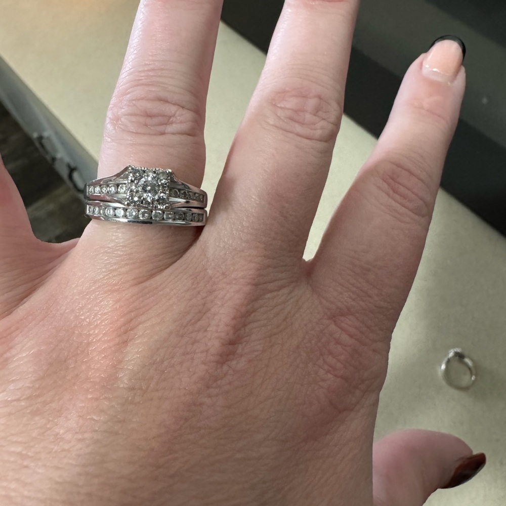 Elegant white gold bridal Diamond Ring Set